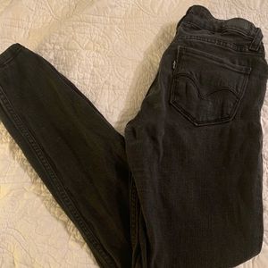 Faded Black Levi Denim Leggings